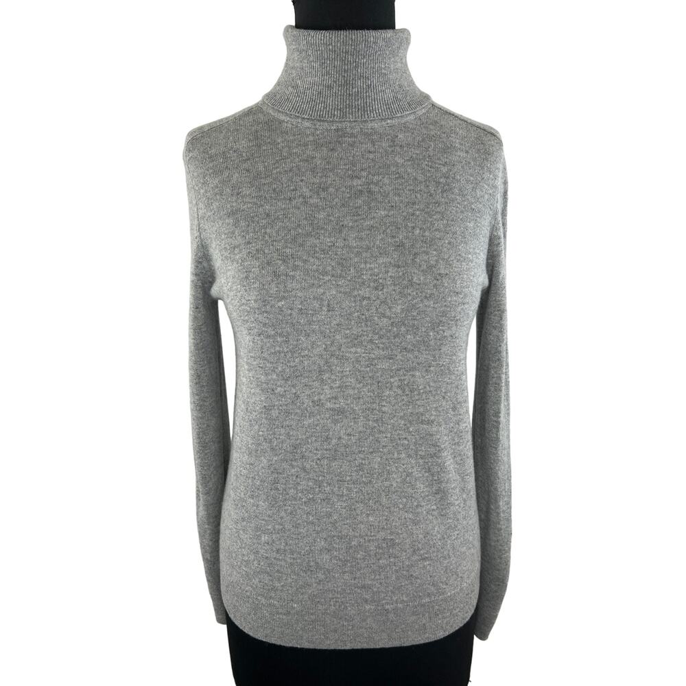 EVERLANE Cashmere Turtleneck Sweater Heather Gray Long Sleeve Pullover Small S